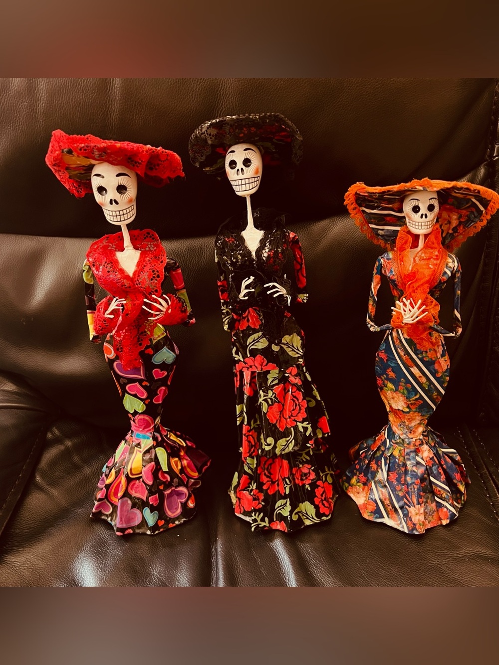 Catrina Dia de los Muertos Hand Made in Mexico set of 3